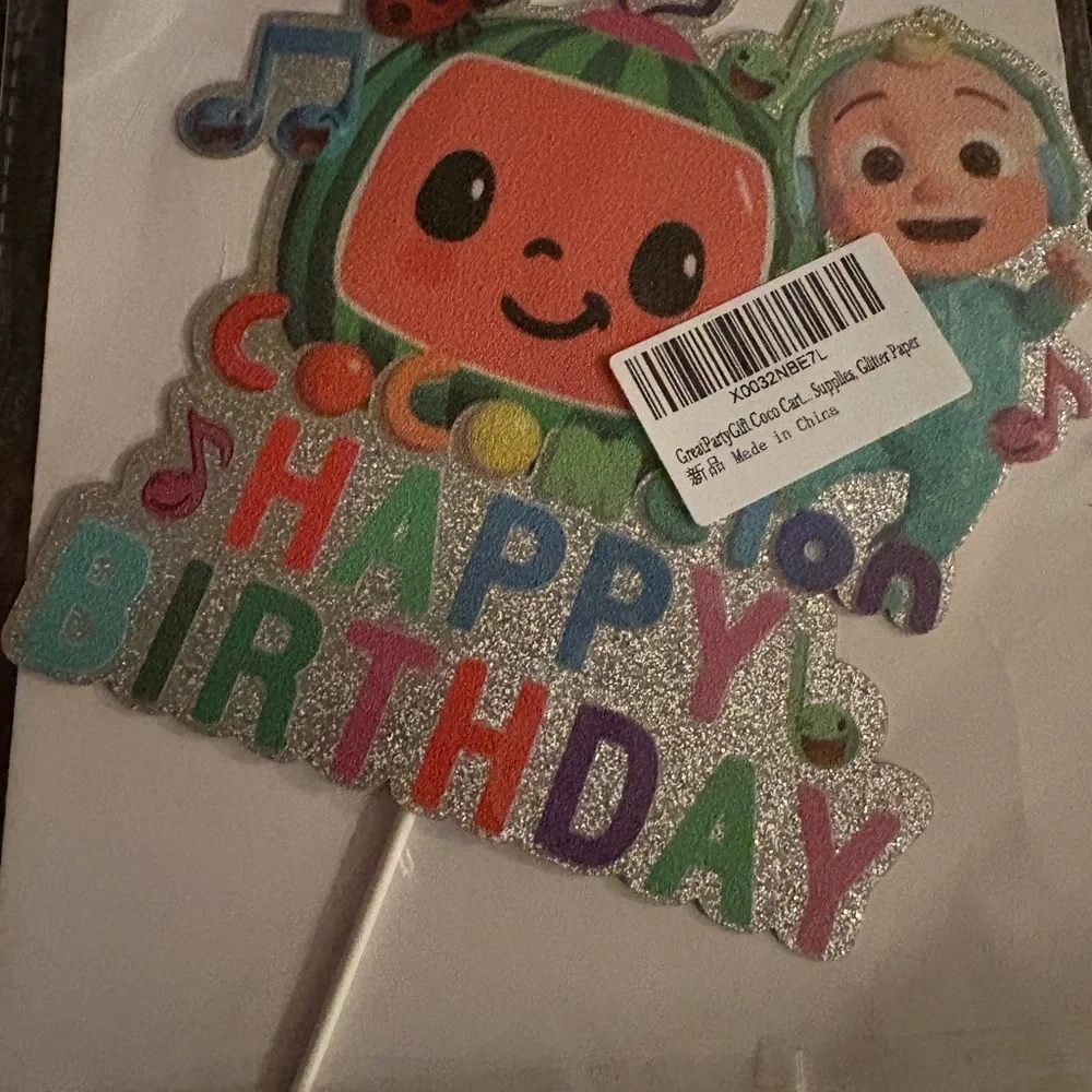 Happy Birthday CoCoMelon Cake Topper - Multicolor